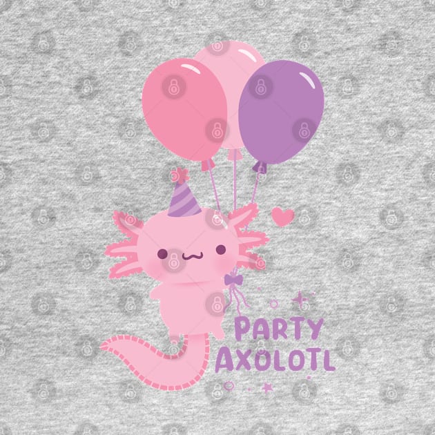 Cute Party A Lot Axolotl Balloons by rustydoodle